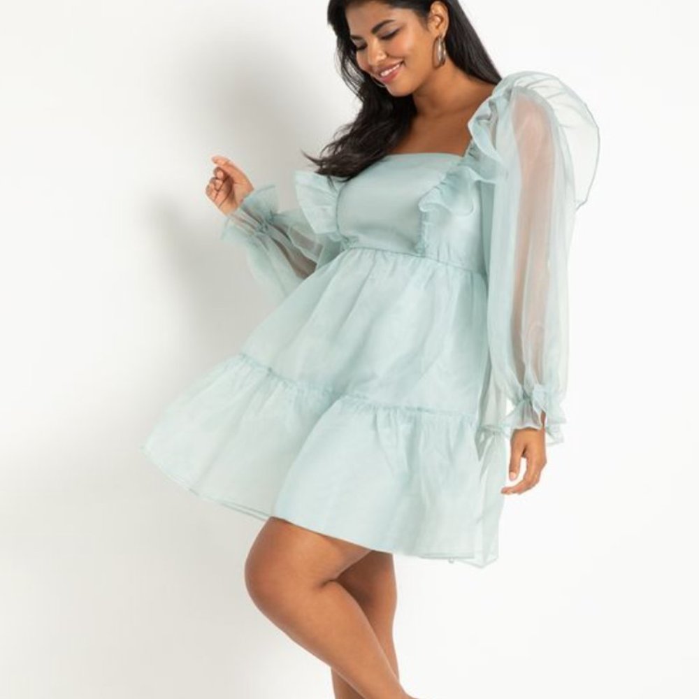 Size 22 Eloquii Mint Organza Dress
